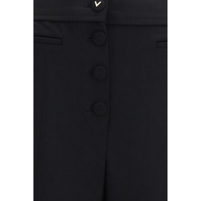 Valentino Garavani Schwarze Wollhose Oves Aries Flared
