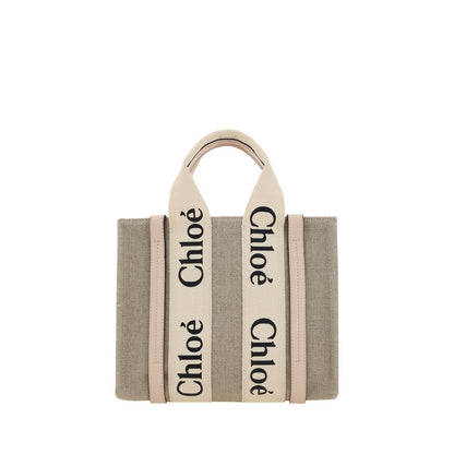 Chloé Braune Leinen Handtasche