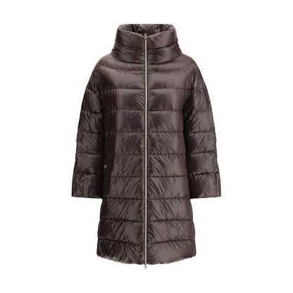 Herno Brown Midi Quilted Polyester Jacket