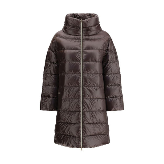 Herno Brown Midi Quilted Polyester Jacket