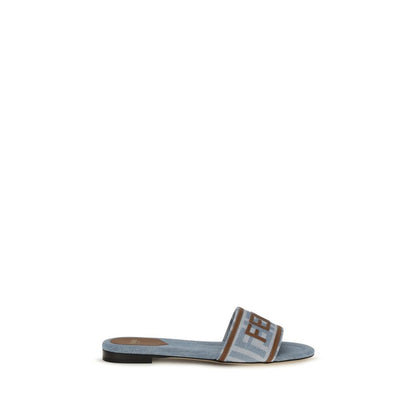 Fendi Blaue Sandalen aus Baumwolle