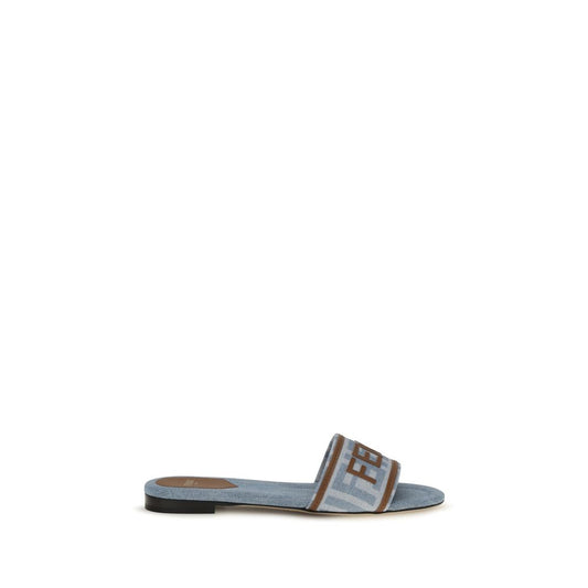 Fendi Blaue Sandalen aus Baumwolle