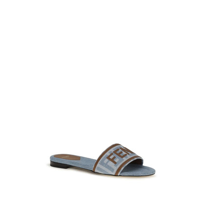 Fendi Blaue Sandalen aus Baumwolle