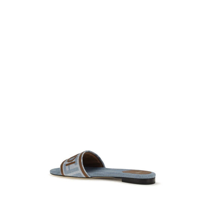 Fendi Blaue Sandalen aus Baumwolle