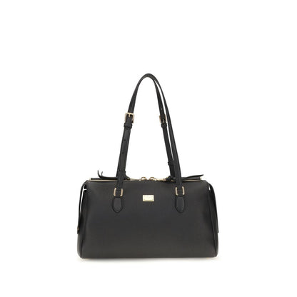Dolce & Gabbana Schwarze Bos Taurus Kalbsleder Schultertasche