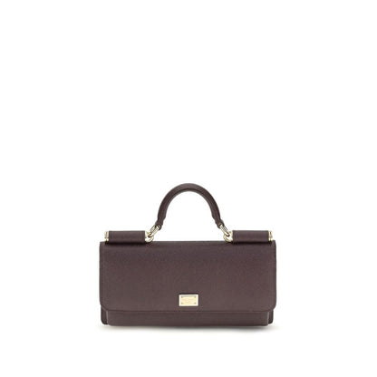 Dolce & Gabbana Braune Kalbsleder Bos Taurus Schultertasche