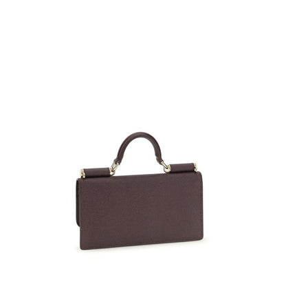 Dolce & Gabbana Braune Kalbsleder Bos Taurus Schultertasche