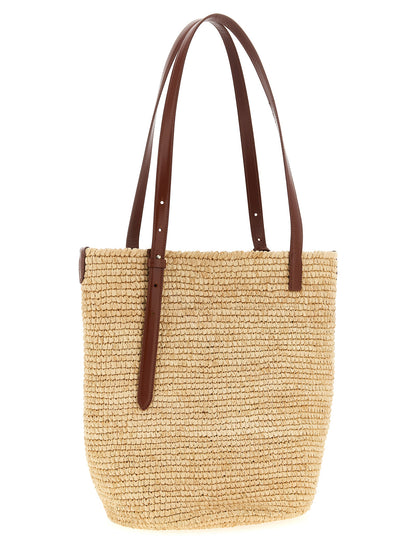 Paco Rabanne Beige Raffia Shopper