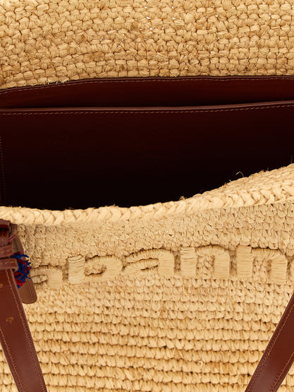 Paco Rabanne Beige Raffia Shopper