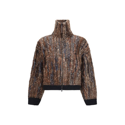 Brunello Cucinelli Brauner Mohair-Mantel in voller Länge