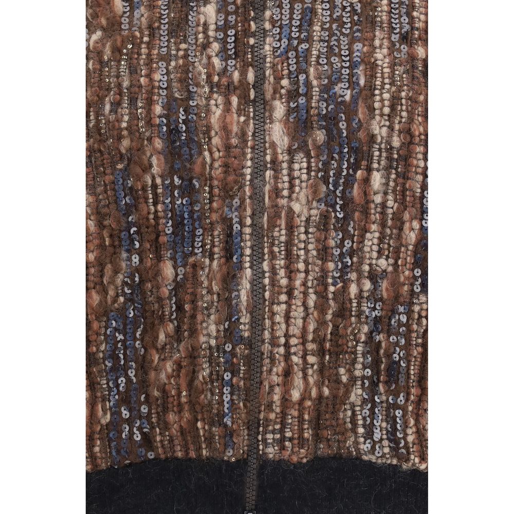 Brunello Cucinelli Brauner Mohair-Mantel in voller Länge