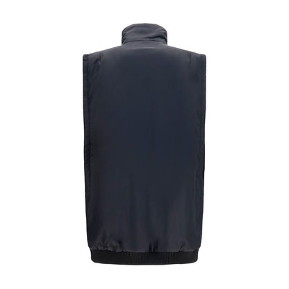 MM6 Schwarze ärmellose Jacke aus Polyamid