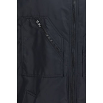 MM6 Schwarze ärmellose Jacke aus Polyamid