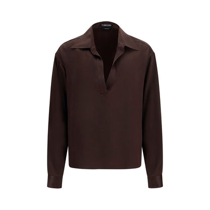 Tom Ford Braunes Seidenhemd