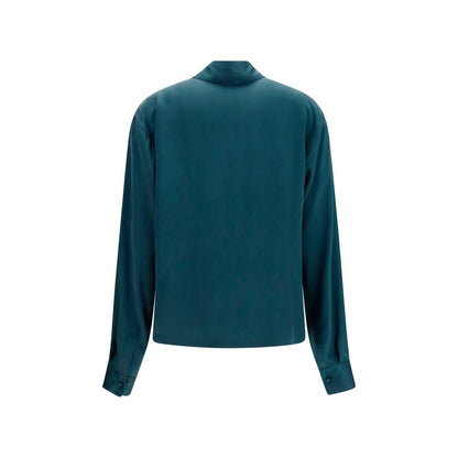 Tom Ford Blaues Seidenhemd