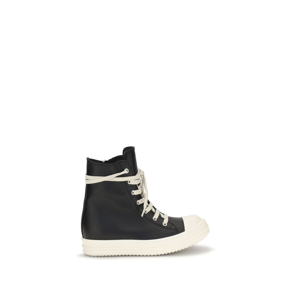 Rick Owens Schwarze Bos Taurus Kalbsleder High-Top-Sneaker