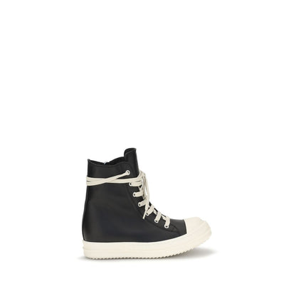 Rick Owens Schwarze Bos Taurus Kalbsleder High-Top-Sneaker