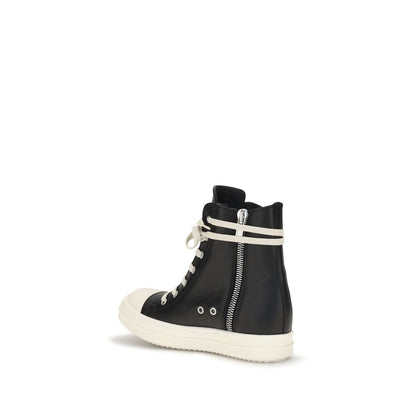 Rick Owens Schwarze Bos Taurus Kalbsleder High-Top-Sneaker