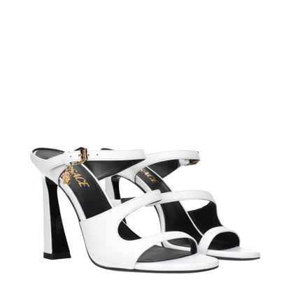 Versace Weiße Leder-Stiletto-Sandalen