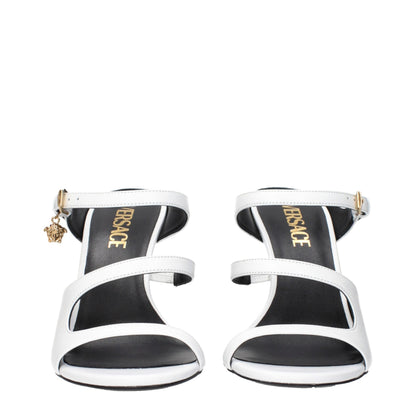Versace Weiße Leder-Stiletto-Sandalen
