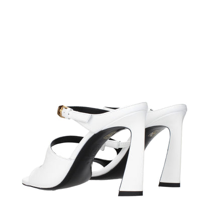 Versace Weiße Leder-Stiletto-Sandalen