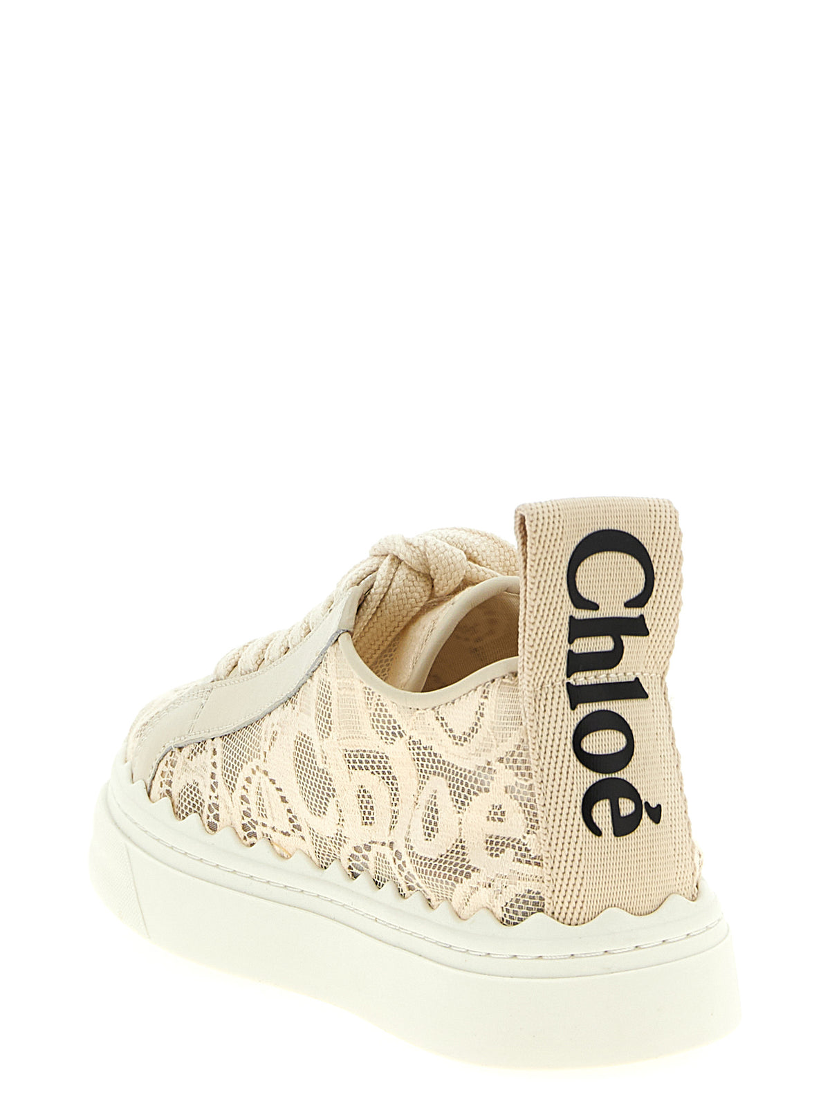 Chloé Sneaker aus Leder in Beige