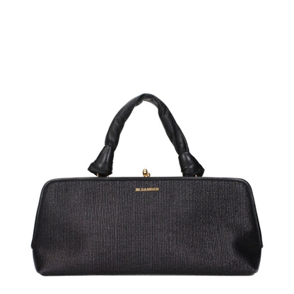 Jil Sander Schwarze Raffia-Handtasche