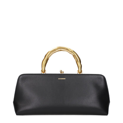Jil Sander Schwarze Lederhandtasche