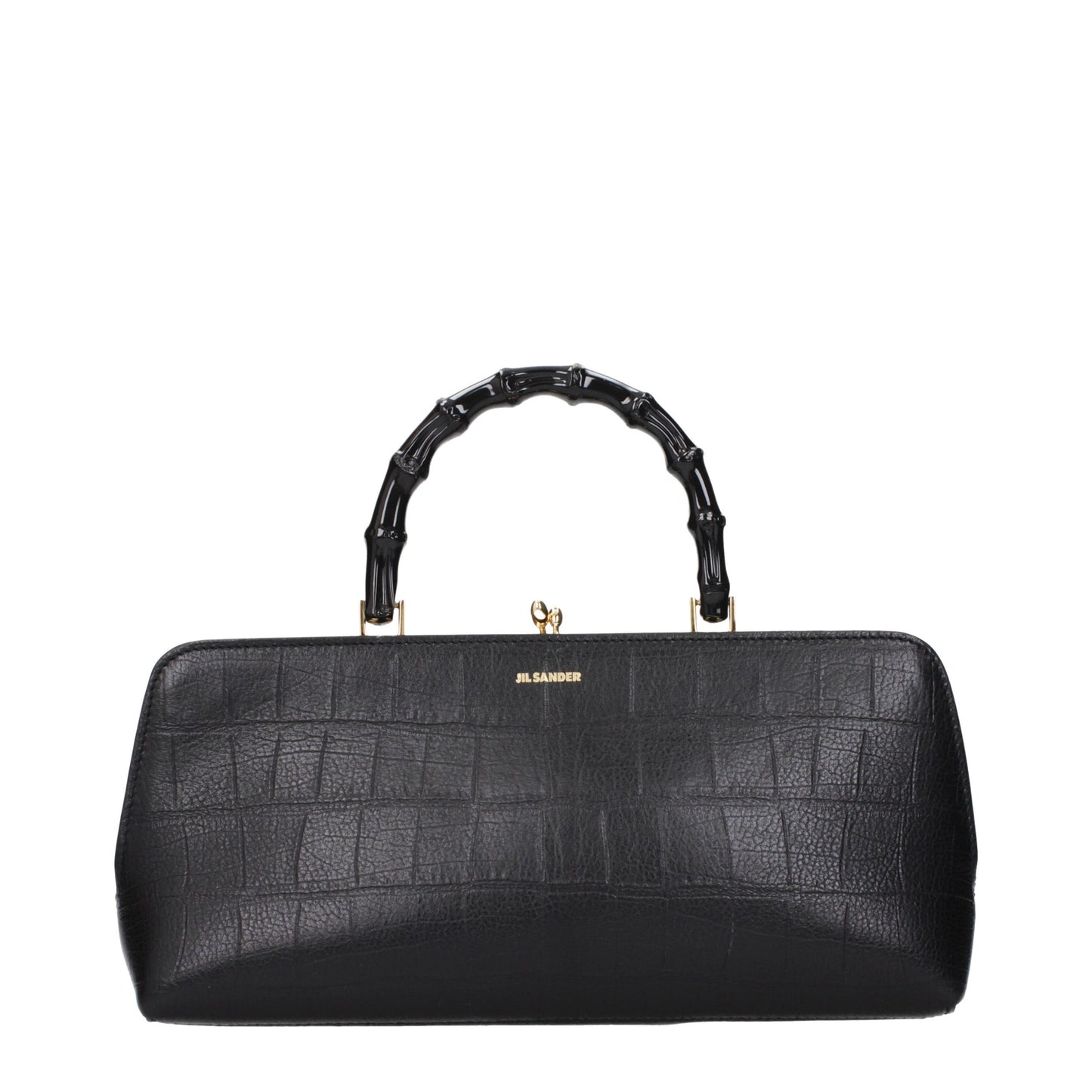 Jil Sander Schwarze Lederhandtasche