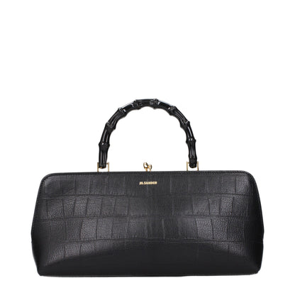 Jil Sander Schwarze Lederhandtasche