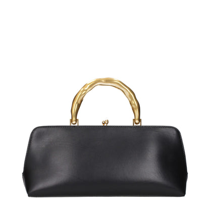 Jil Sander Schwarze Lederhandtasche