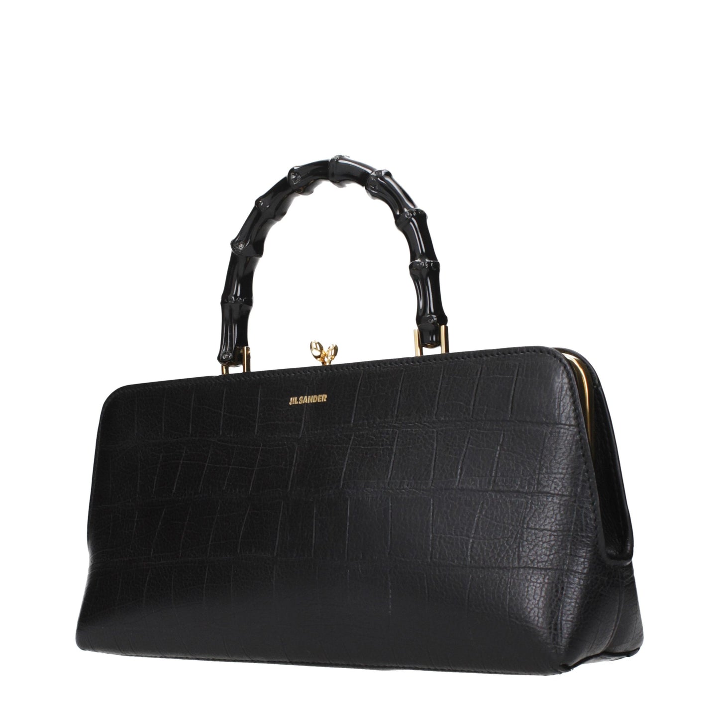 Jil Sander Schwarze Lederhandtasche