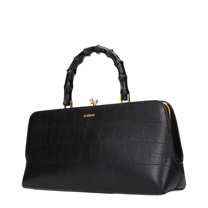 Jil Sander Schwarze Lederhandtasche