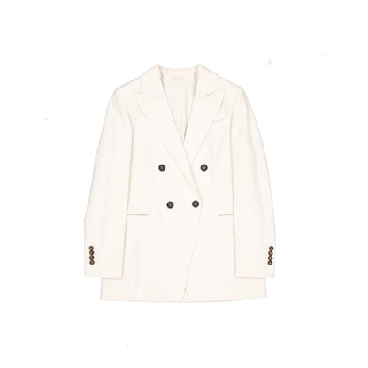 Brunello Cucinelli Weißer Blazer aus reiner Schurwolle