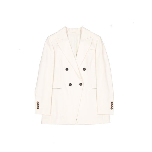 Brunello Cucinelli Weißer Blazer aus reiner Schurwolle