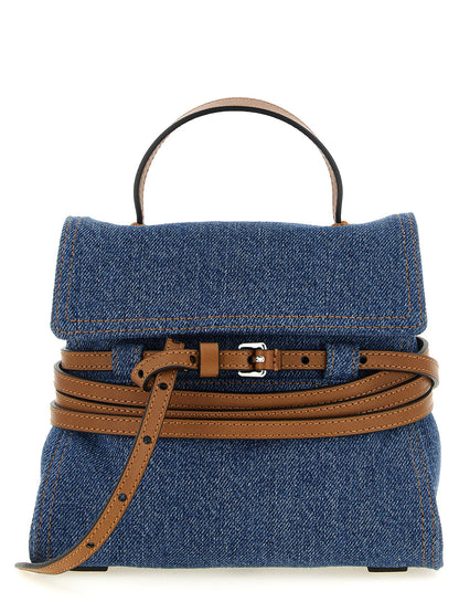 Moschino Blaue Baumwoll-Handtasche