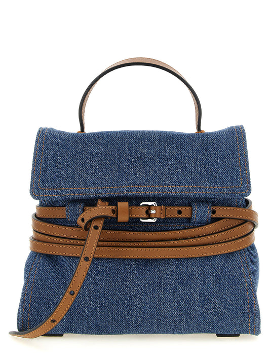 Moschino Blaue Baumwoll-Handtasche