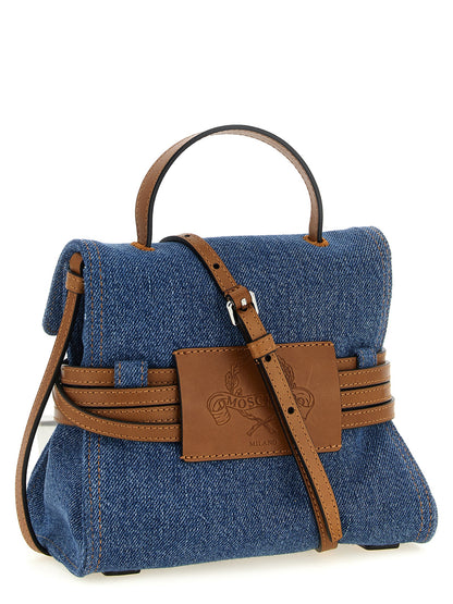 Moschino Blaue Baumwoll-Handtasche
