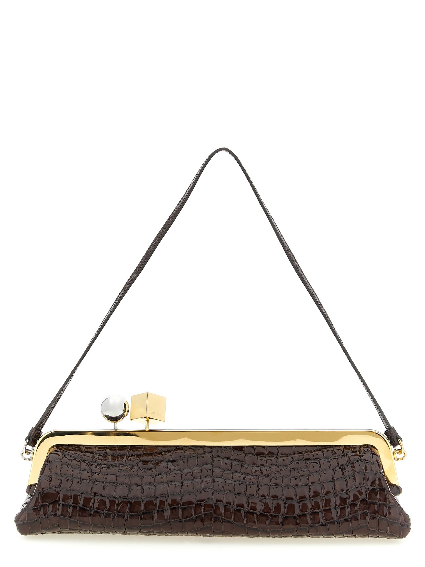 Jacquemus Braune Ziegenleder-Clutch