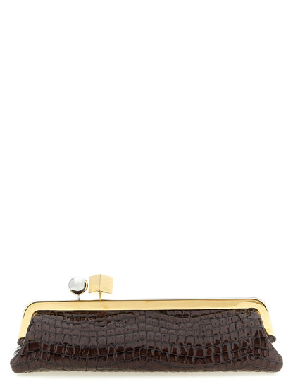 Jacquemus Braune Ziegenleder-Clutch