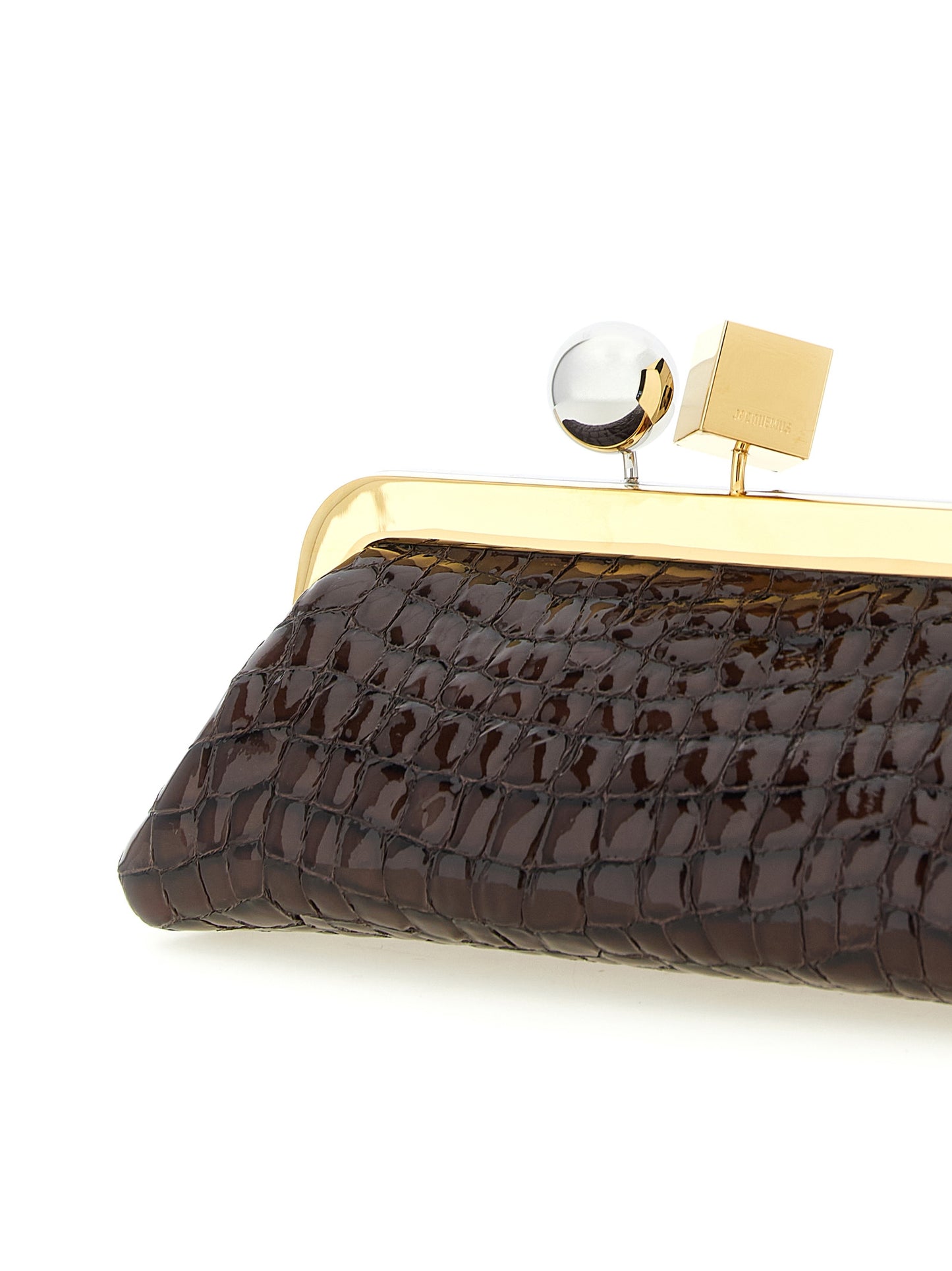 Jacquemus Braune Ziegenleder-Clutch