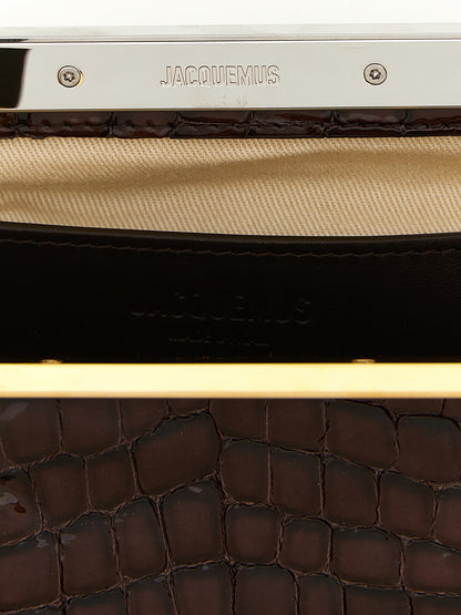 Jacquemus Braune Ziegenleder-Clutch