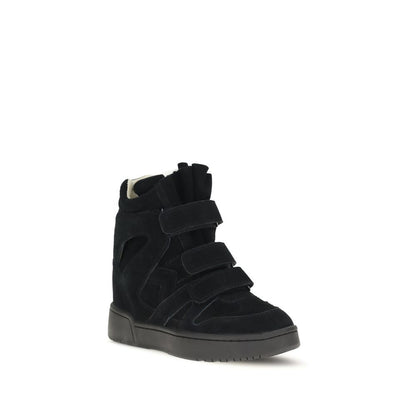 Isabel Marant Schwarze Bos Taurus Kalbsleder-Sneakers