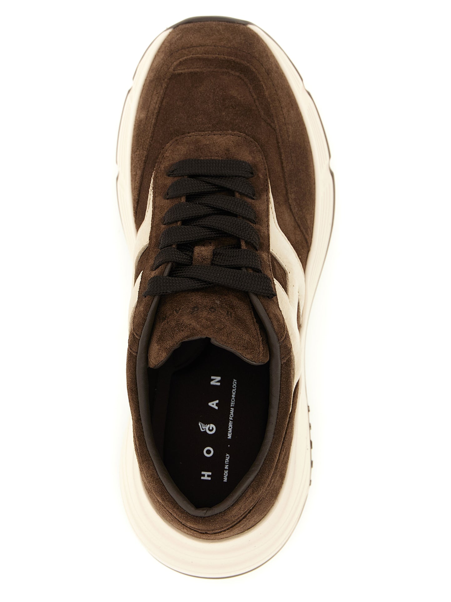 Hogan Braune Kalbsleder-Sneaker im Athletic-Stil