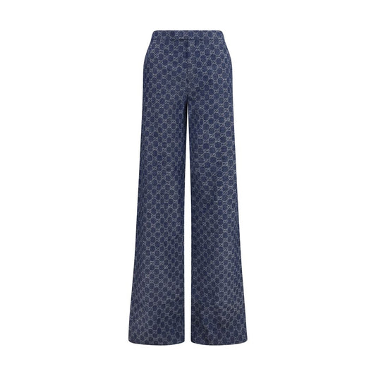 Gucci Blaue Baumwoll-Freizeithose