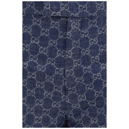 Gucci Blaue Baumwoll-Freizeithose