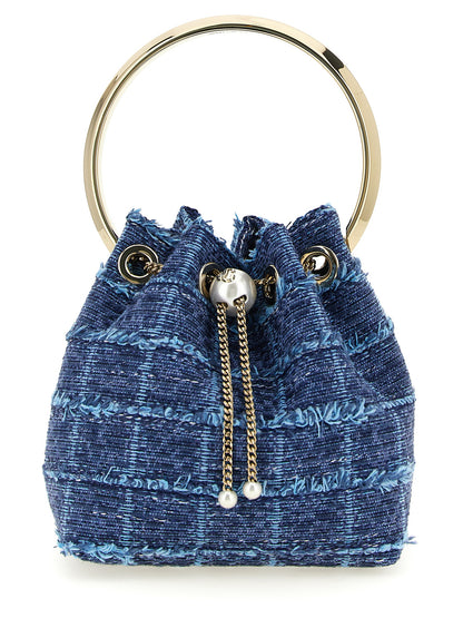 Jimmy Choo Blaue Stoffhandtasche