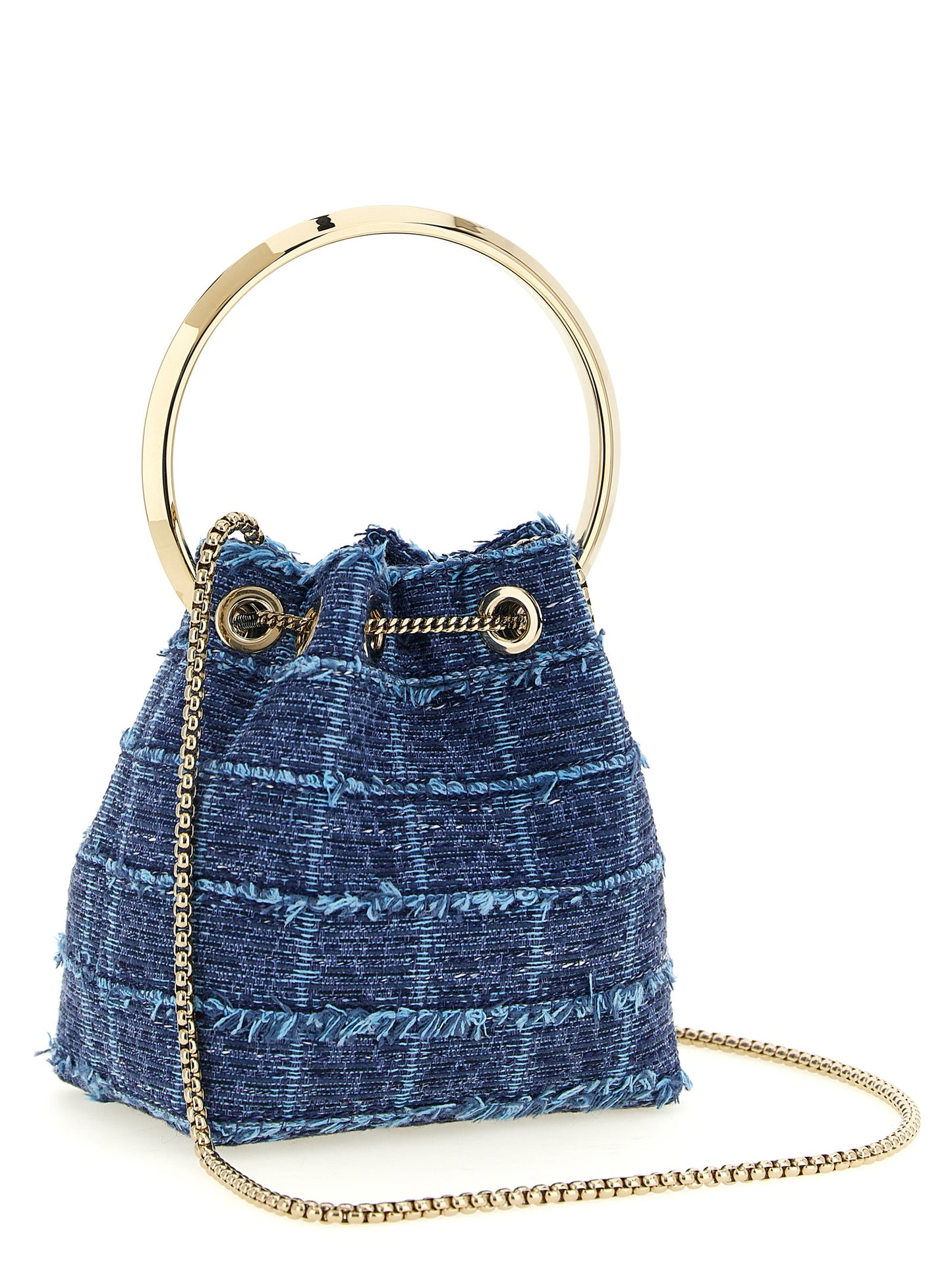 Jimmy Choo Blaue Stoffhandtasche