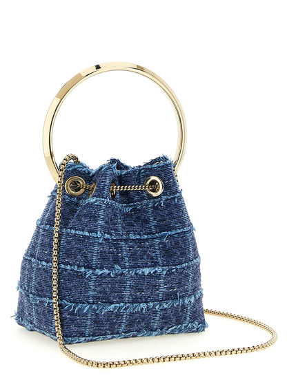 Jimmy Choo Blaue Stoffhandtasche