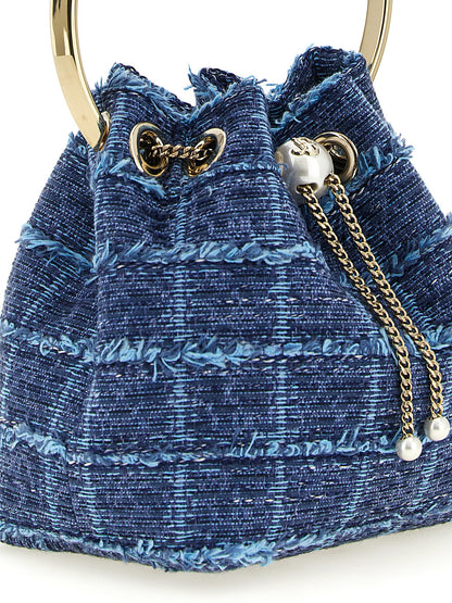 Jimmy Choo Blaue Stoffhandtasche